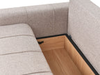 Sofa Bed INNVIK Fabric Light Brown with Storage 2 Seater