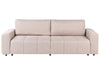 Sofa Bed Fabric Light Brown with Storage 3 Seater