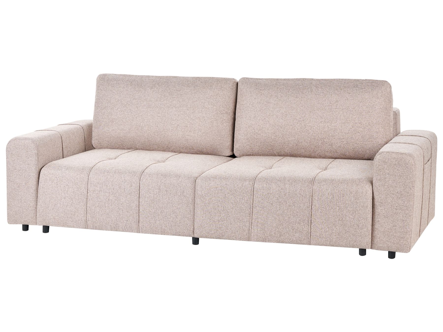 Sofa Bed INNVIK Fabric Light Brown with Storage 3 Seater