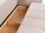 Sofa Bed INNVIK Fabric Light Brown with Storage 3 Seater