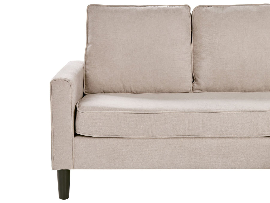 Fabric Sofa with Ottoman Beige AVESTA