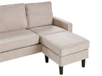 Fabric Sofa with Ottoman Beige AVESTA