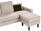 Fabric Sofa with Ottoman Beige AVESTA
