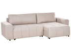 Corner Sofa Bed INNVIK Fabric Light Brown with Storage 3 Seater Left Hand
