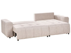 Corner Sofa Bed INNVIK Fabric Light Brown with Storage 3 Seater Left Hand