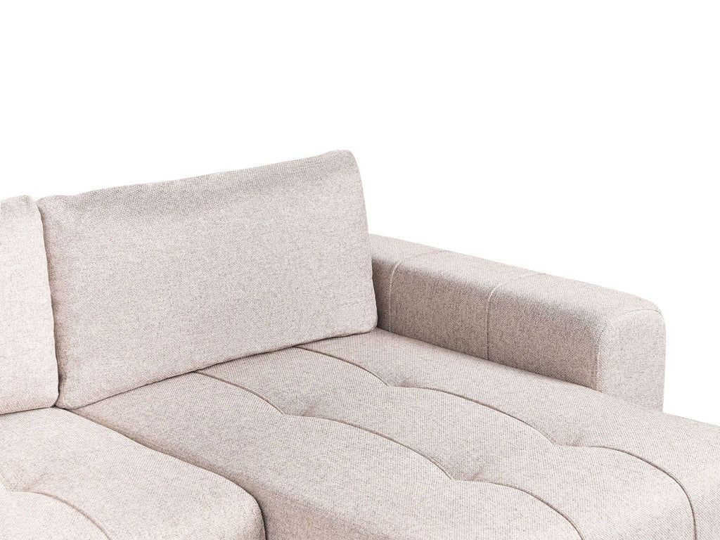 Corner Sofa Bed INNVIK Fabric Light Brown with Storage 3 Seater Left Hand