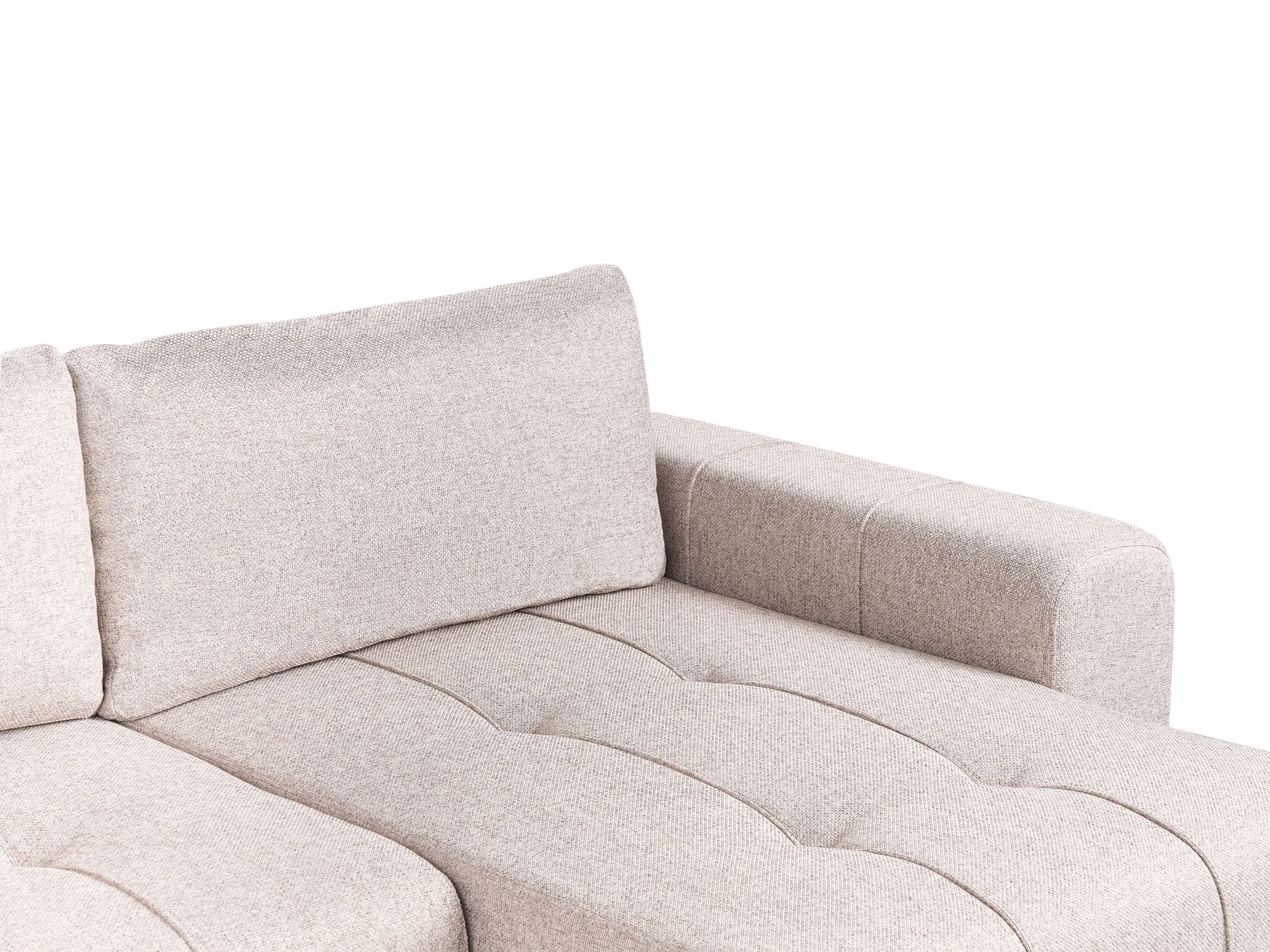 Corner Sofa Bed INNVIK Fabric Light Brown with Storage 3 Seater Left Hand