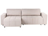 Corner Sofa Bed Fabric Light Brown with Storage 3 Seater Right Hand