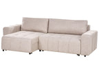 Corner Sofa Bed INNVIK Fabric Light Brown with Storage 3 Seater Right Hand