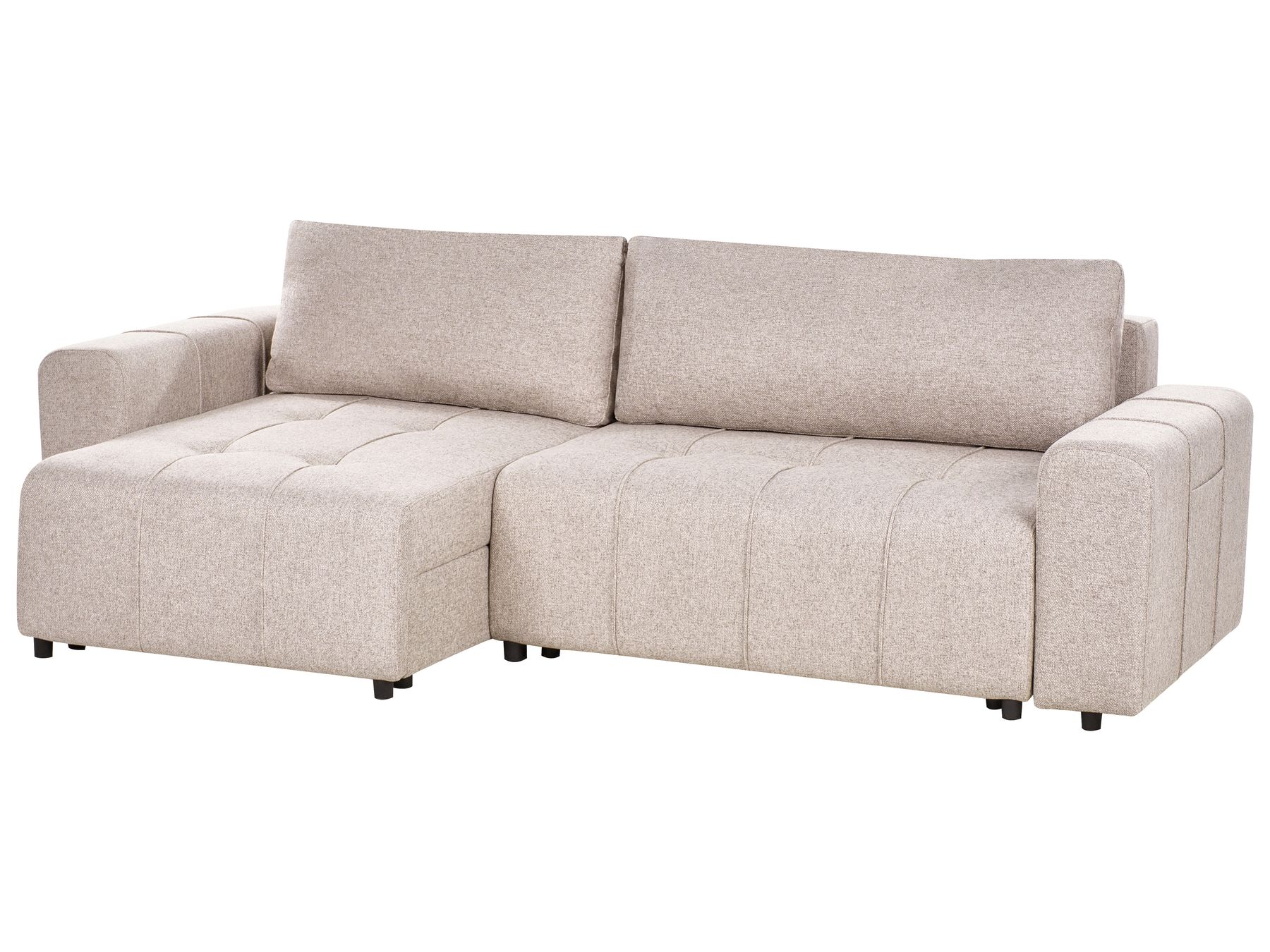 Corner Sofa Bed INNVIK Fabric Light Brown with Storage 3 Seater Right Hand