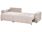 Corner Sofa Bed INNVIK Fabric Light Brown with Storage 3 Seater Right Hand