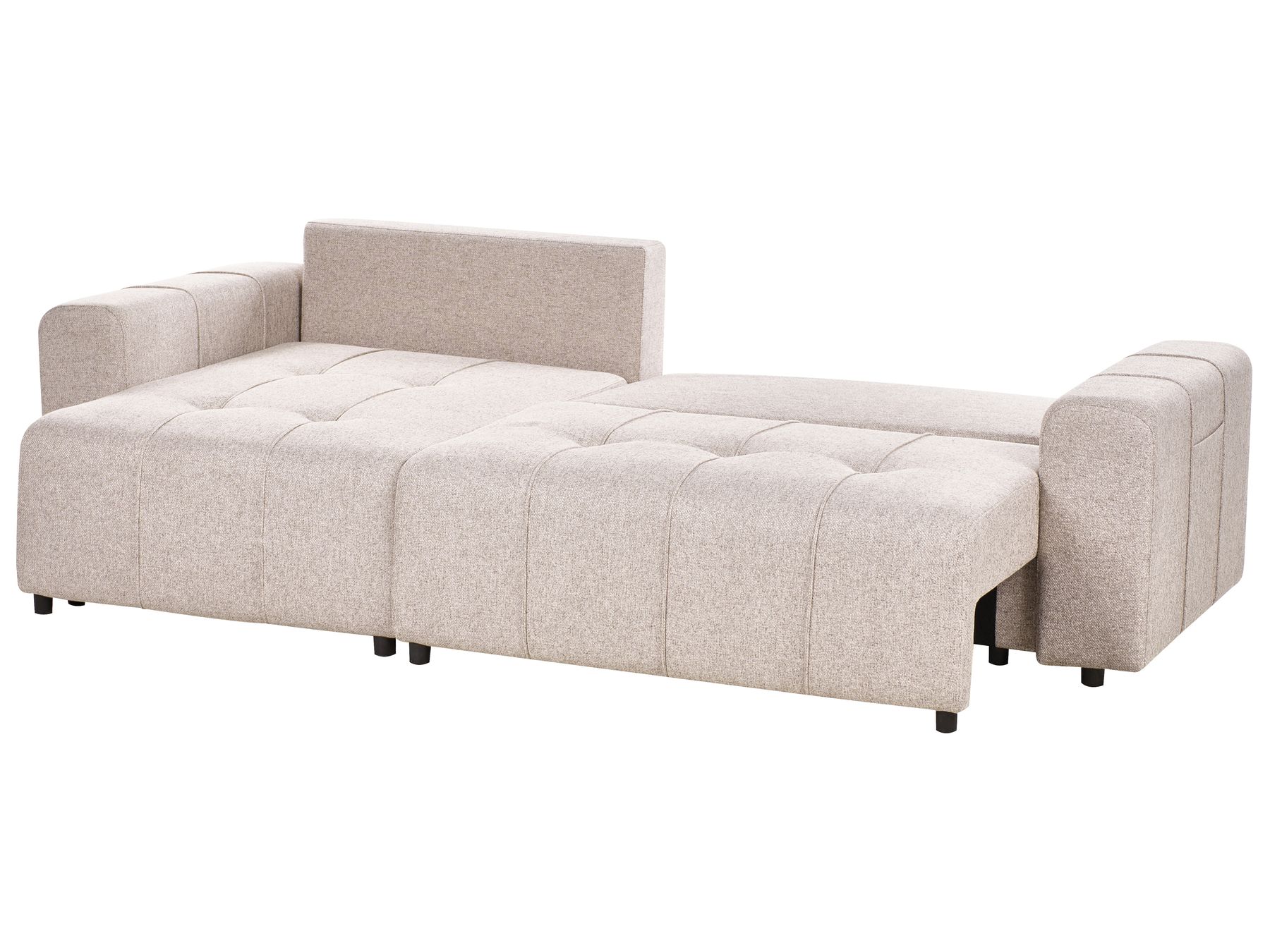 Corner Sofa Bed INNVIK Fabric Light Brown with Storage 3 Seater Right Hand