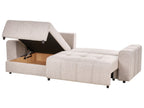 Corner Sofa Bed INNVIK Fabric Light Brown with Storage 3 Seater Right Hand