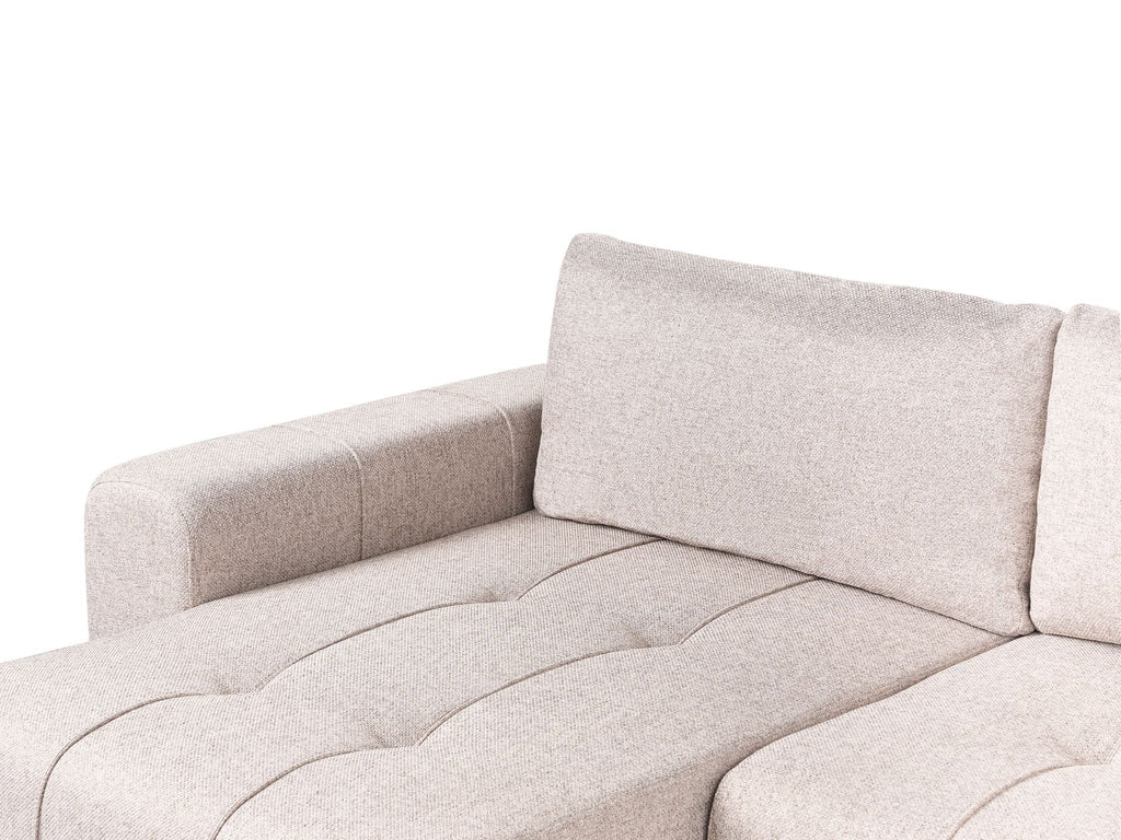 Corner Sofa Bed INNVIK Fabric Light Brown with Storage 3 Seater Right Hand