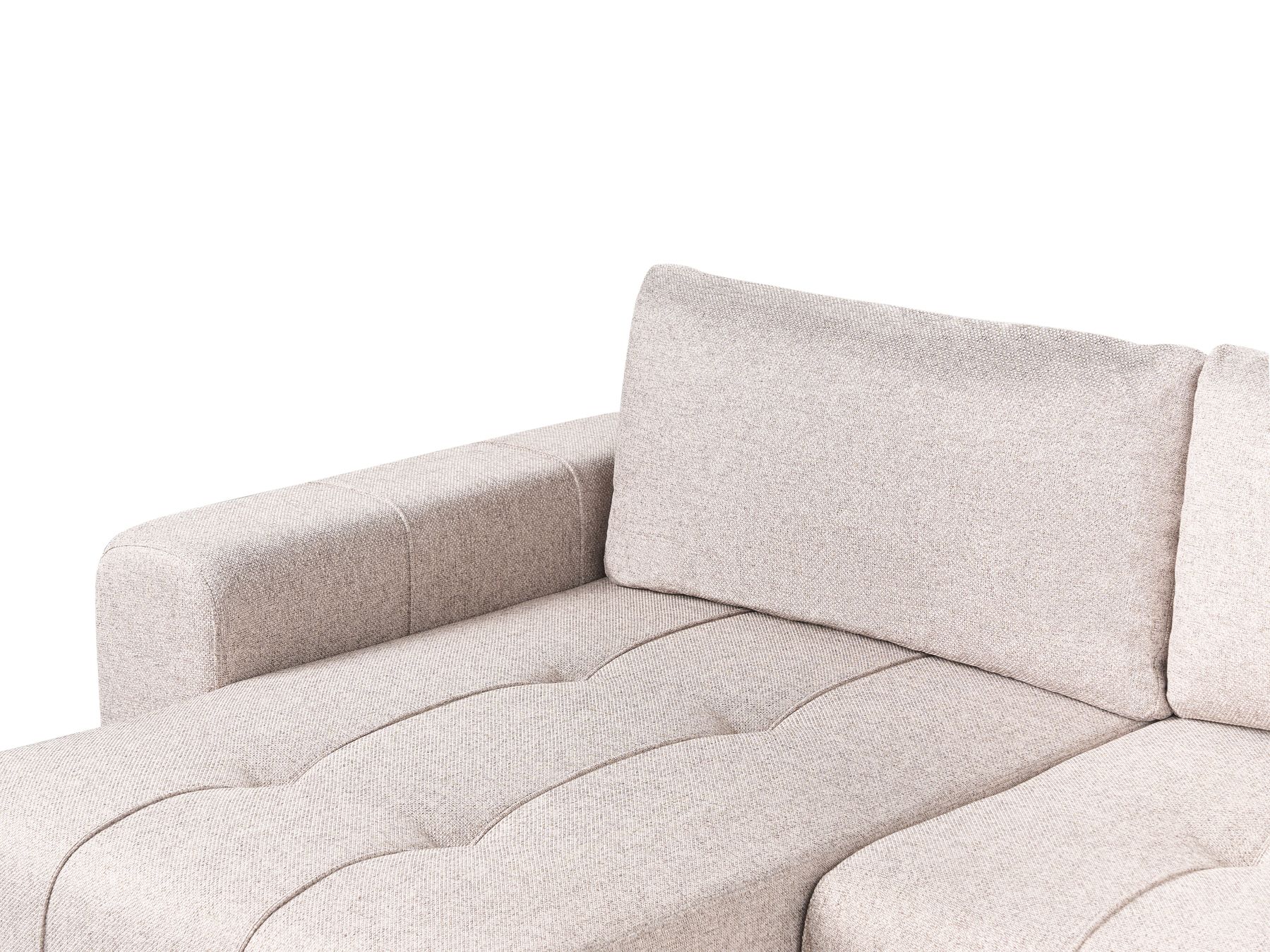 Corner Sofa Bed INNVIK Fabric Light Brown with Storage 3 Seater Right Hand