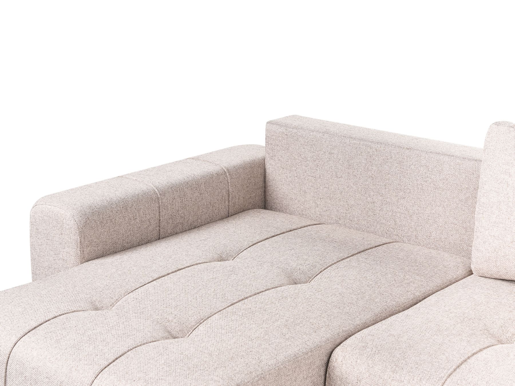 Corner Sofa Bed INNVIK Fabric Light Brown with Storage 3 Seater Right Hand