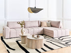 Corner Sofa Bed INNVIK Fabric Light Brown with Storage 4 Seater Left Hand