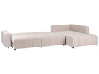 Corner Sofa Bed INNVIK Fabric Light Brown with Storage 4 Seater Left Hand
