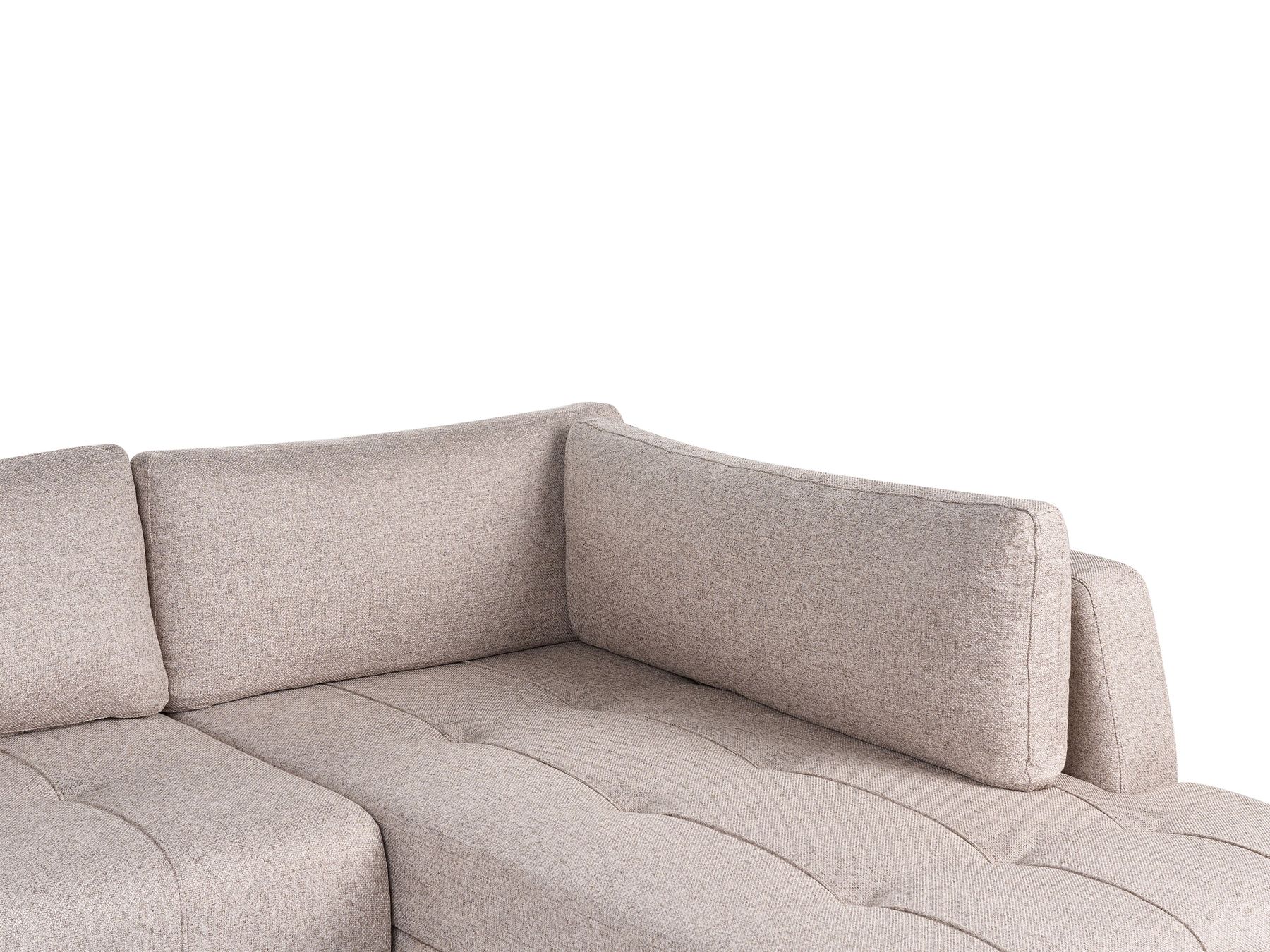 Corner Sofa Bed INNVIK Fabric Light Brown with Storage 4 Seater Left Hand
