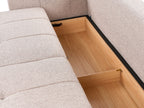 Corner Sofa Bed INNVIK Fabric Light Brown with Storage 4 Seater Left Hand
