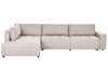 Corner Sofa Bed Fabric Light Brown with Storage 4 Seater Right Hand