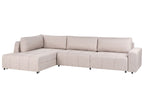 Corner Sofa Bed INNVIK Fabric Light Brown with Storage 4 Seater Right Hand