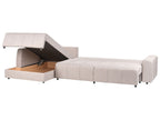 Corner Sofa Bed INNVIK Fabric Light Brown with Storage 4 Seater Right Hand