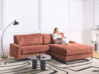 Left Hand Fabric Corner Sofa Red MALOY
