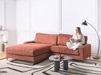 Right Hand Fabric Corner Sofa Red MALOY