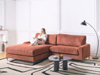 Right Hand Fabric Corner Sofa Red MALOY