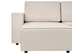U-Shape Sofa Bed VATNE Fabric Light Beige with Storage 4 Seater