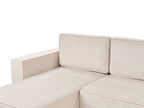 U-Shape Sofa Bed VATNE Fabric Light Beige with Storage 4 Seater