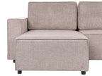 U-Shape Sofa Bed VATNE Fabric Light Brown with Storage 4 Seater