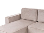 U-Shape Sofa Bed VATNE Fabric Light Brown with Storage 4 Seater