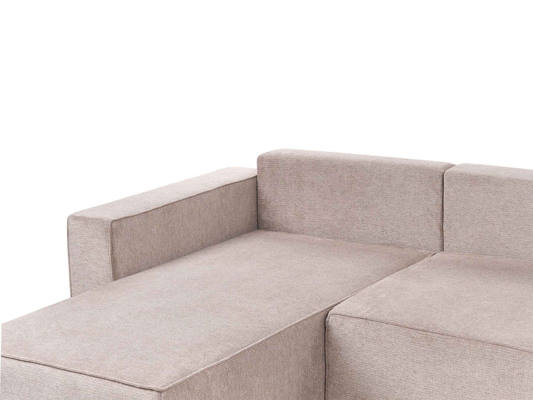 U-Shape Sofa Bed VATNE Fabric Light Brown with Storage 4 Seater