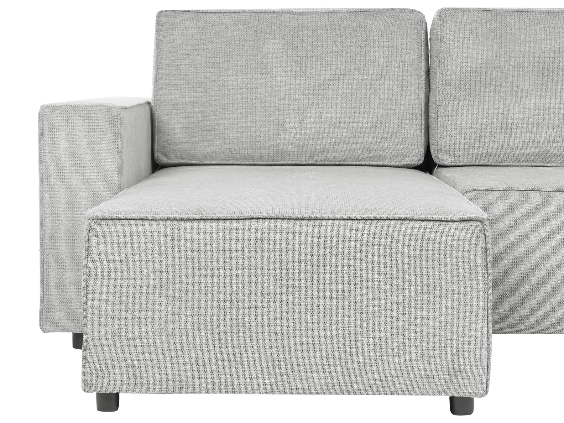 U-Shape Sofa Bed VATNE Fabric Light Grey with Storage 4 Seater
