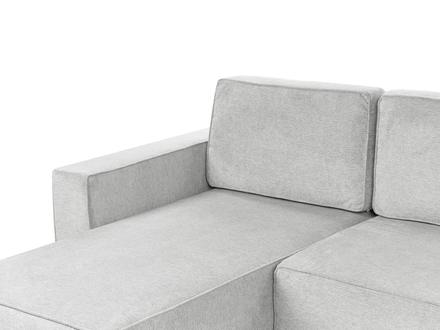 U-Shape Sofa Bed VATNE Fabric Light Grey with Storage 4 Seater