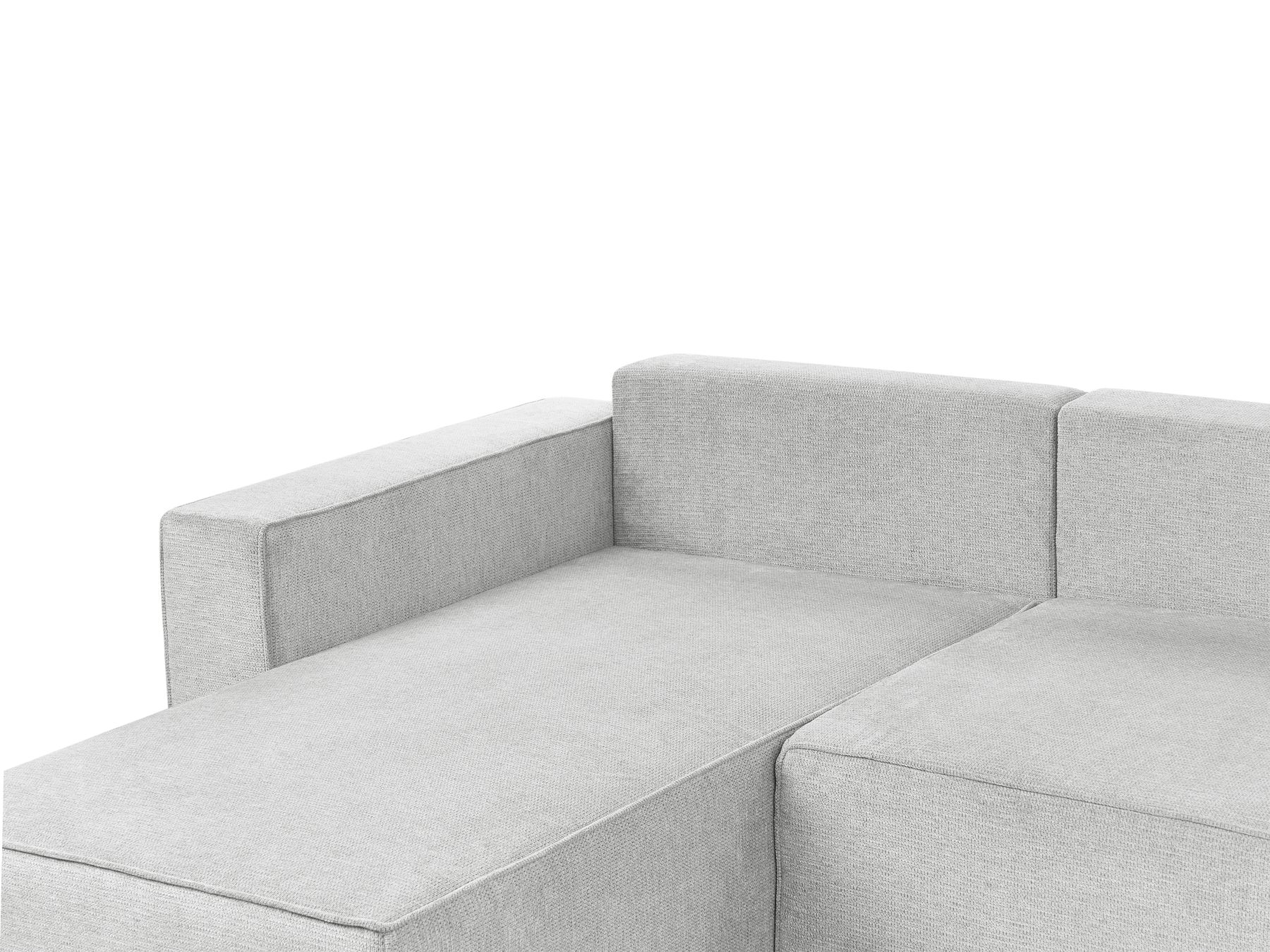 U-Shape Sofa Bed VATNE Fabric Light Grey with Storage 4 Seater