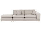 2 Seater Fabric Sofa with Ottoman Beige HEDEN