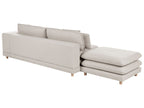 2 Seater Fabric Sofa with Ottoman Beige HEDEN