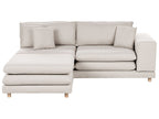 2 Seater Fabric Sofa with Ottoman Beige HEDEN