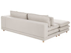 2 Seater Fabric Sofa with Ottoman Beige HEDEN