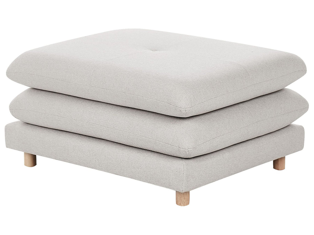 2 Seater Fabric Sofa with Ottoman Beige HEDEN