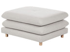 2 Seater Fabric Sofa with Ottoman Beige HEDEN