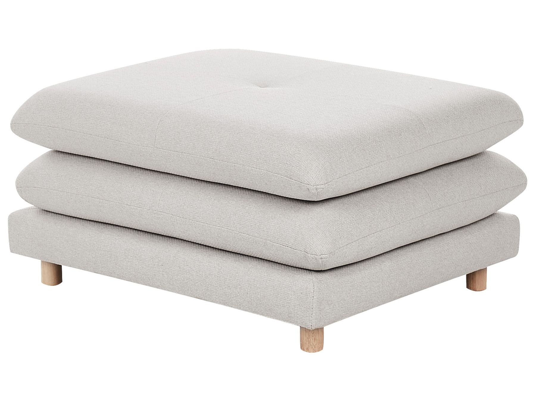 2 Seater Fabric Sofa with Ottoman Beige HEDEN
