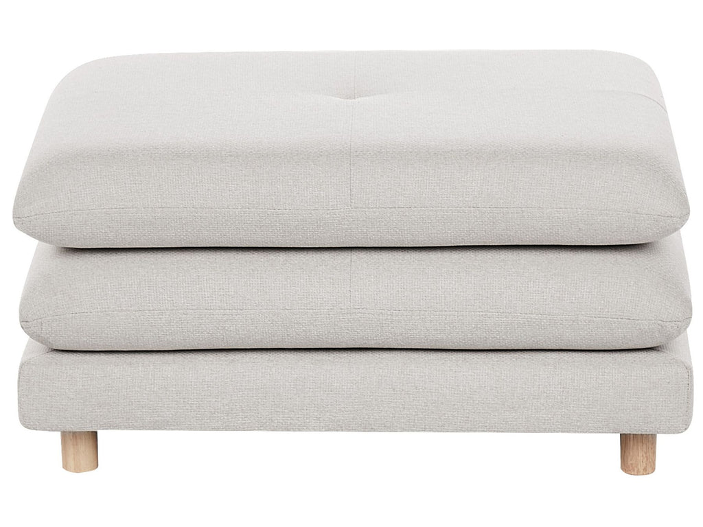 2 Seater Fabric Sofa with Ottoman Beige HEDEN