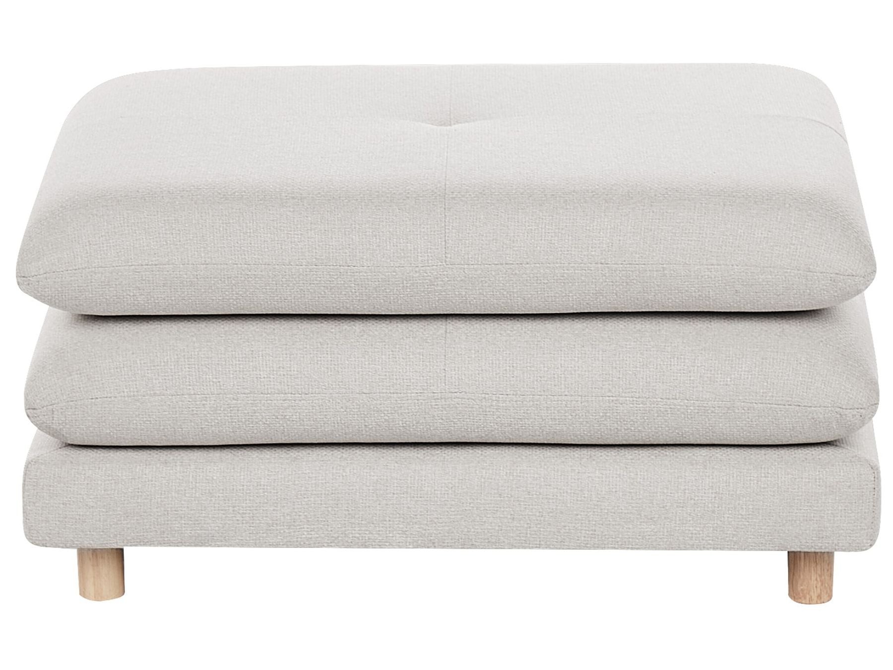 2 Seater Fabric Sofa with Ottoman Beige HEDEN