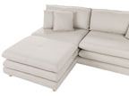 2 Seater Fabric Sofa with Ottoman Beige HEDEN