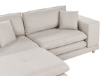 2 Seater Fabric Sofa with Ottoman Beige HEDEN