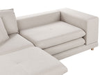 2 Seater Fabric Sofa with Ottoman Beige HEDEN